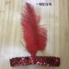 Sequined elastic hats, feather headwear, headbands, children's stage props, ethnic headbands, accessories, travel Indian Specification image